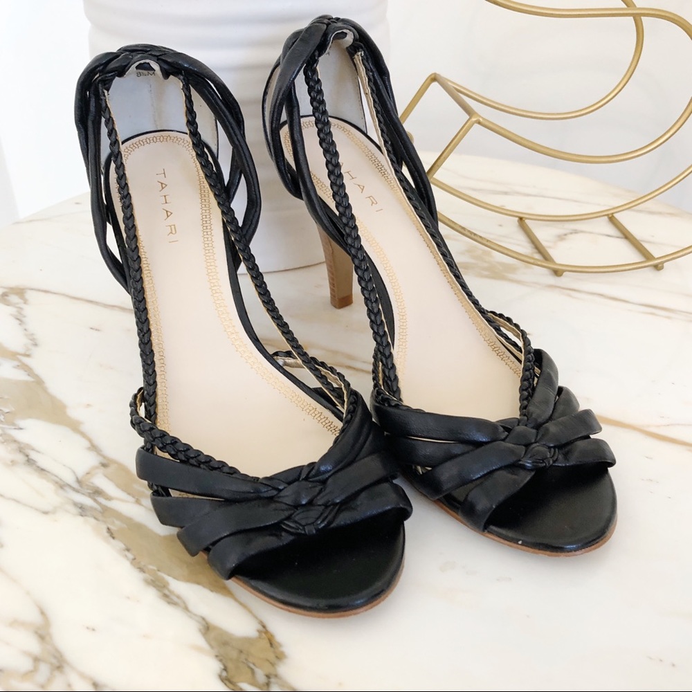 Tahari Courtney Braided Leather Heels